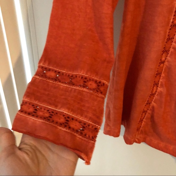 Soft Surroundings Philomena Orange Chevron Top - Picture 5 of 8